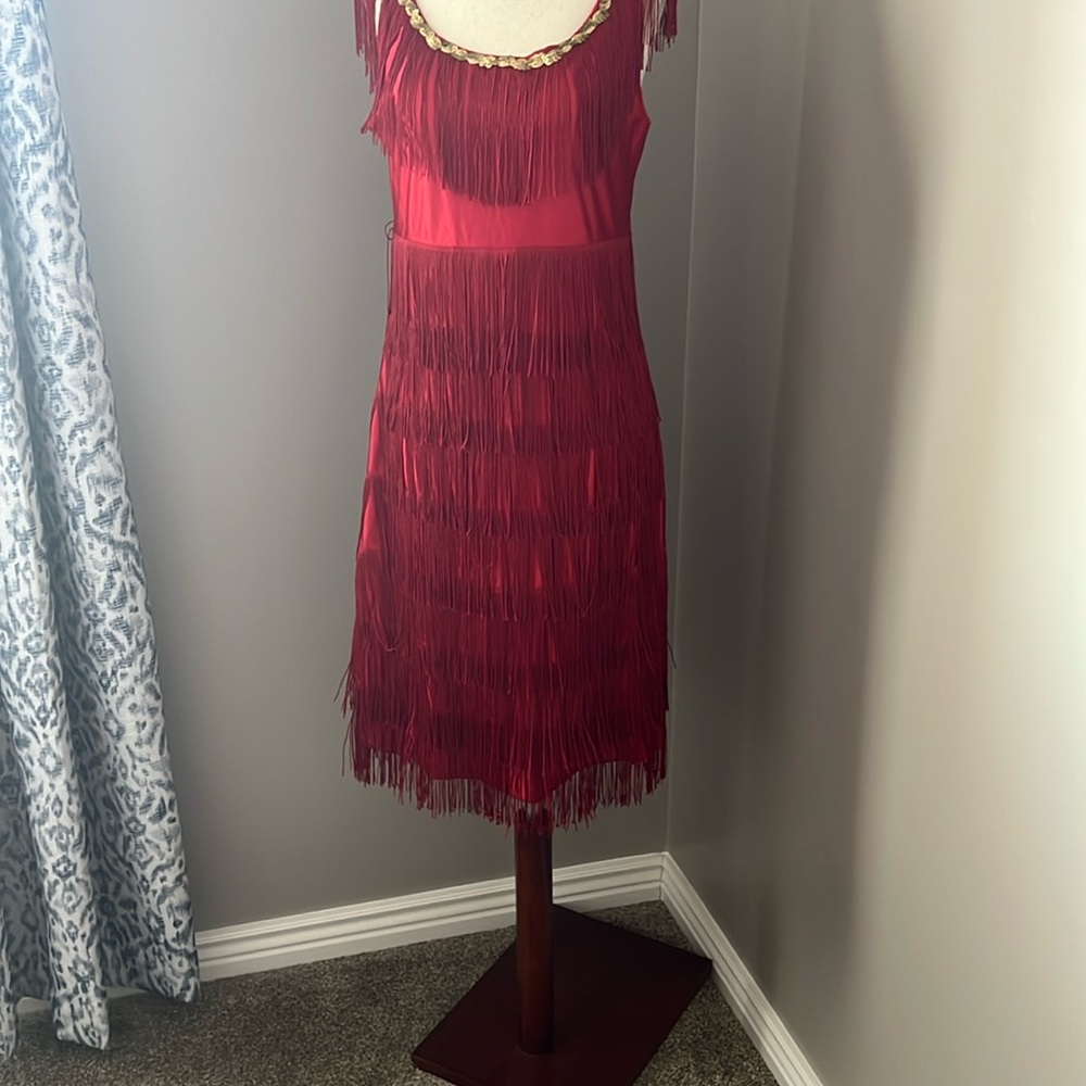 Elegant Red Fringe Dress (flapper dress for Halloween 🎃)